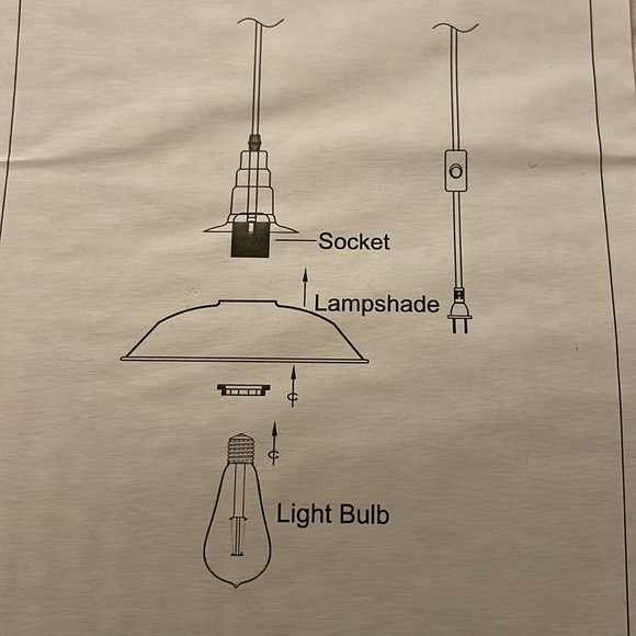 Christian & Dean Plug-In Pendant Light Black Metal Cage 10.2" x 7.8" - Picture 7 of 7